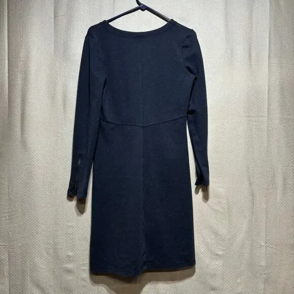 Athleta Charcoal Navy Dress Long Sleeve V-Neck Zipper Pocket Size M Casual - Picture 7 of 7